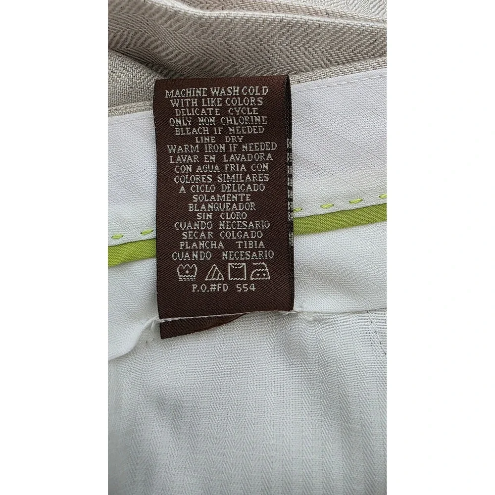 Cubavera Essentials Men's 34x30 Natural Linen Blend Herringbone Pants NEW